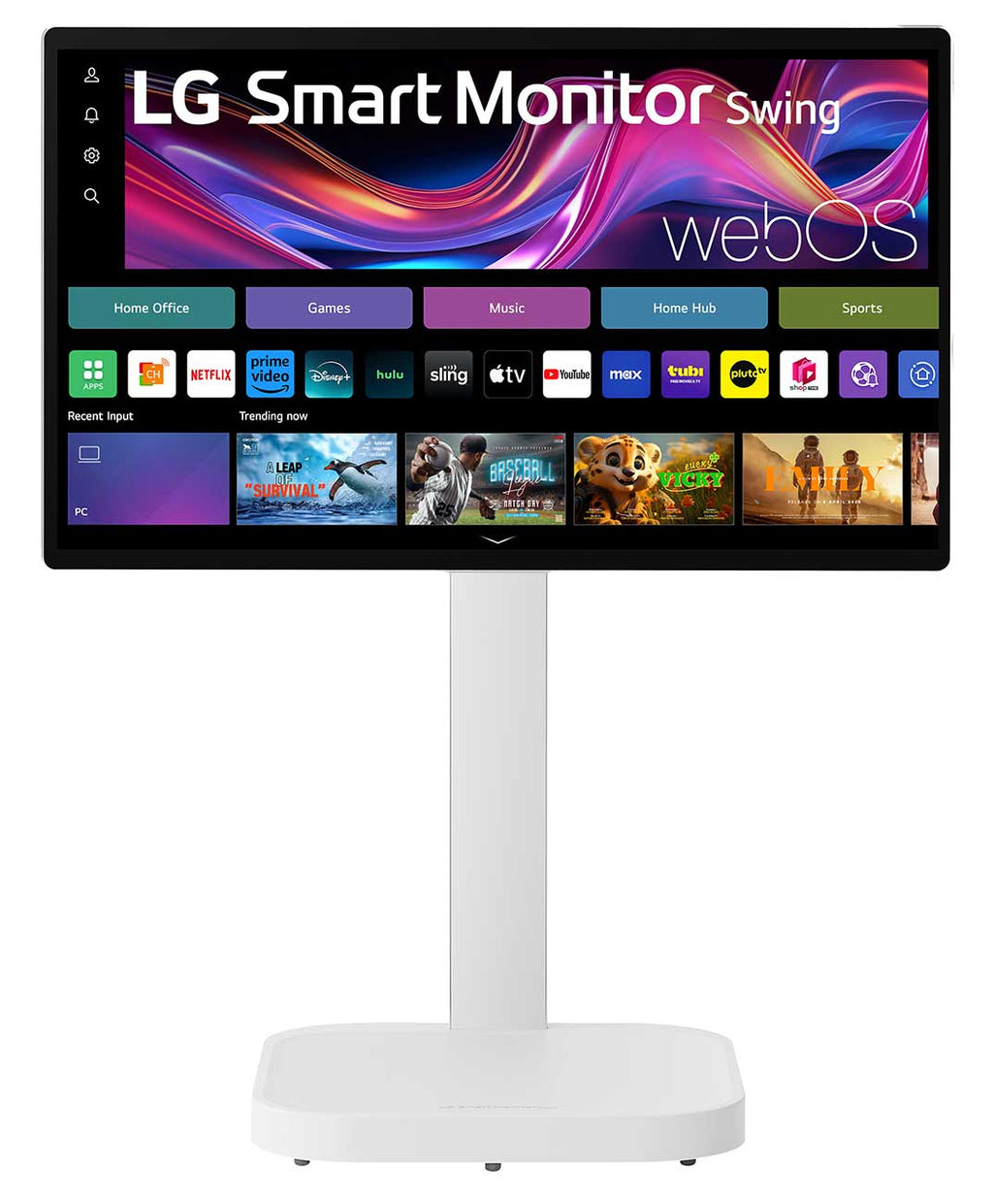LG Smart Monitor Swing 32-Inch 4K UHD IPS with Touchscreen & Rolling Stand - 32U889SA-W - image 1