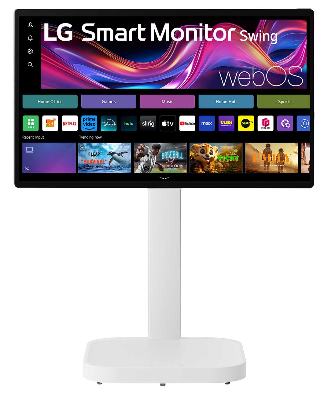 LG Smart Monitor Swing 32-Inch 4K UHD IPS with Touchscreen & Rolling Stand - 32U889SA-W - image 1