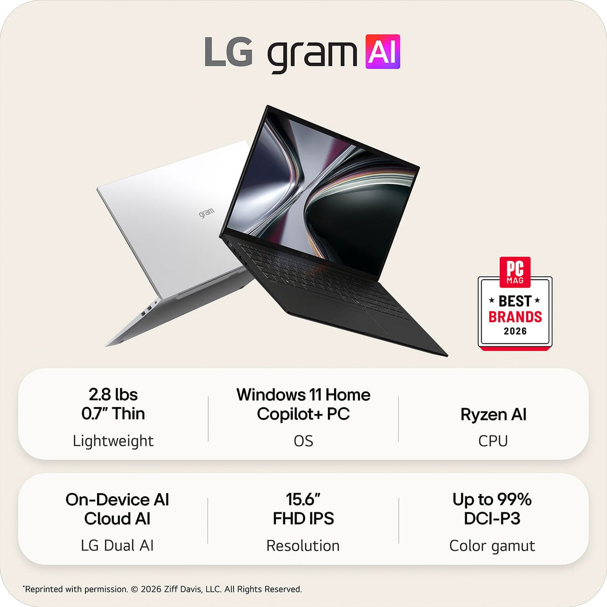 LG gram 15.6-Inch Copilot+ PC Laptop AMD Ryzen AI 7 450 16GB RAM 512GB SSD in Silver - 15Z95U-H.AU74U1 - image 7