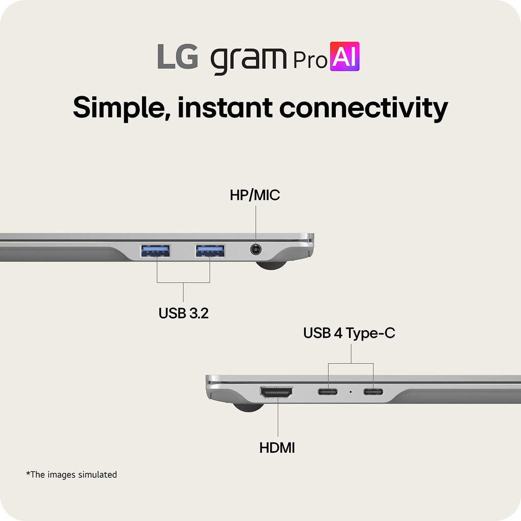 LG gram Pro Copilot+ PC Laptop 16-Inch Intel Core Ultra X7 358H 32GB RAM 1TB SSD in Aerominum Black - 16Z - image 8