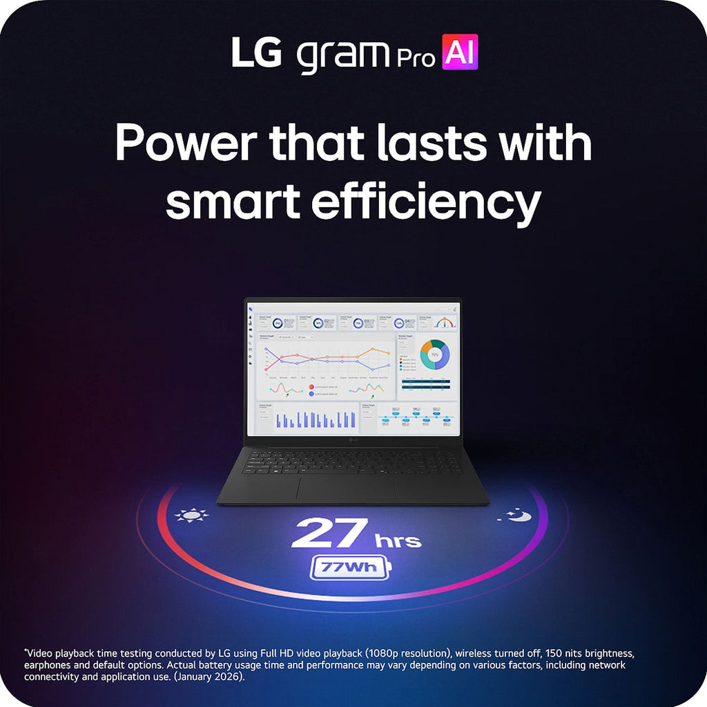 LG gram Pro Copilot+ PC Laptop 16-Inch Intel Core Ultra X7 358H 32GB RAM 1TB SSD in Aerominum Black - 16Z - image 7