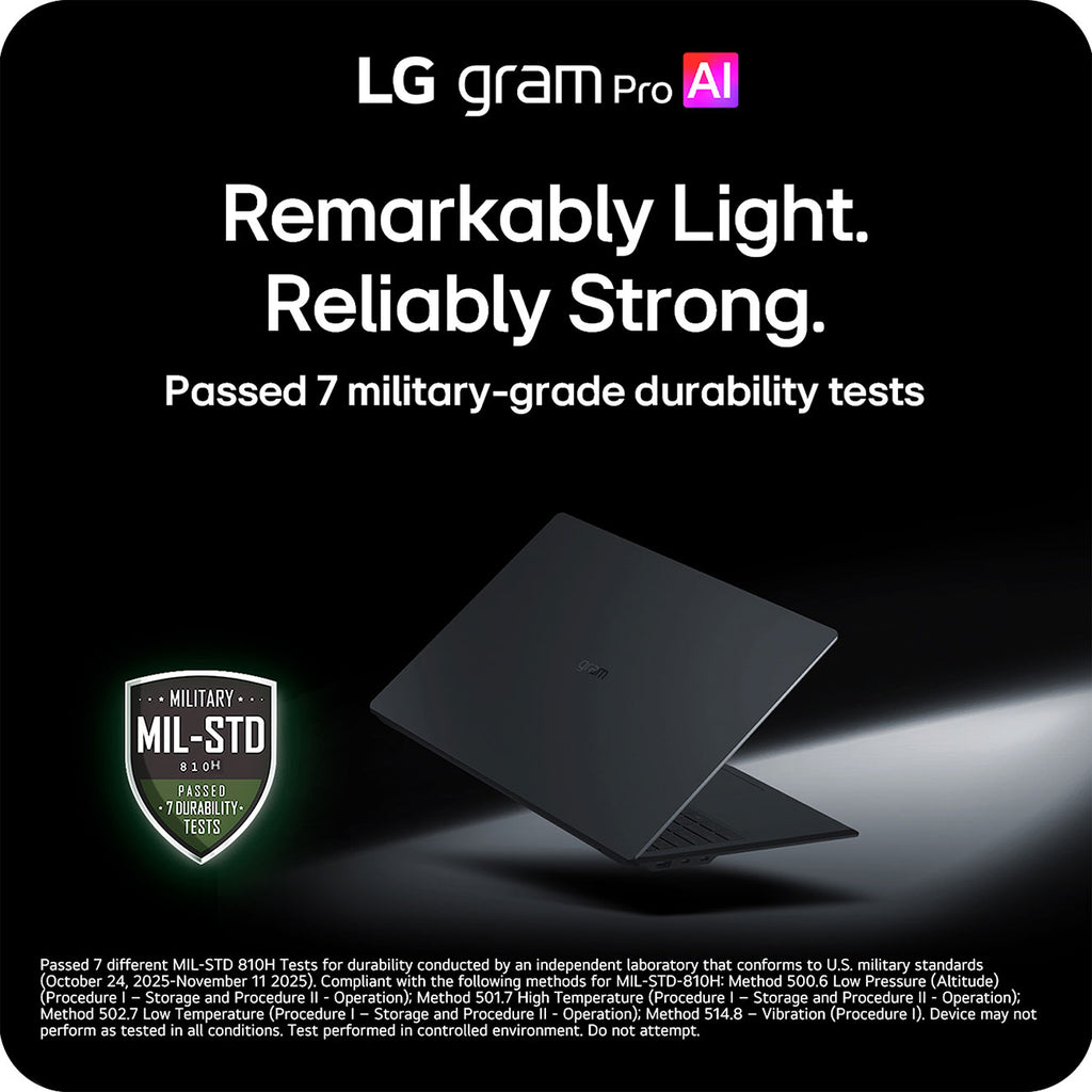 LG gram Pro Copilot+ PC Laptop 16-Inch Intel Core Ultra X7 358H 32GB RAM 1TB SSD in Aerominum Black - 16Z - image 10