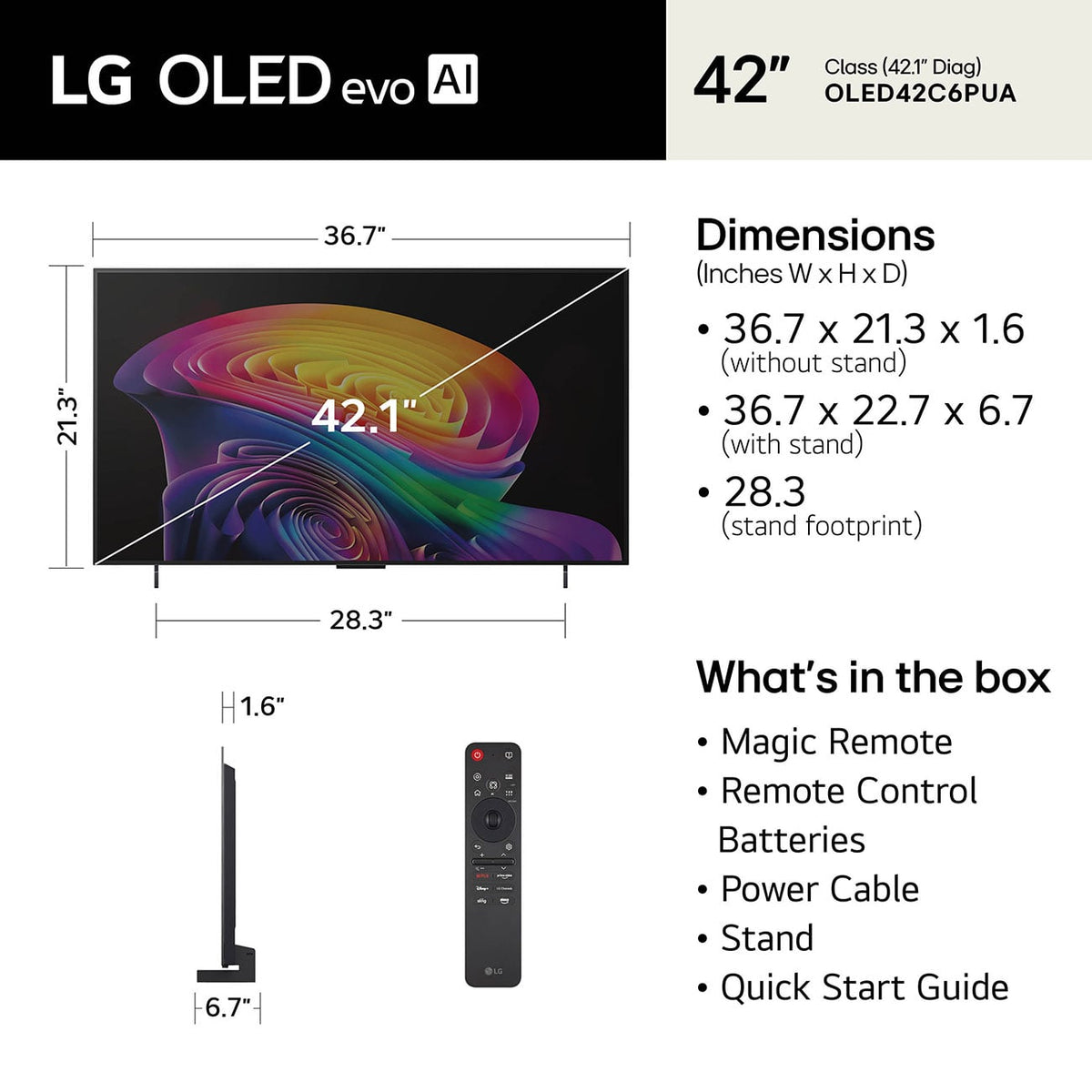 LG OLED evo AI C6 4K 42-Inch Smart TV - OLED42C6PUA - image 11