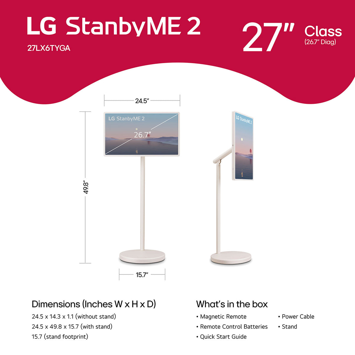 LG StanbyME 2 TV 27-Inch 2K Smart Touch Screen with 4hr Battery - 27LX6TYGA - image 11