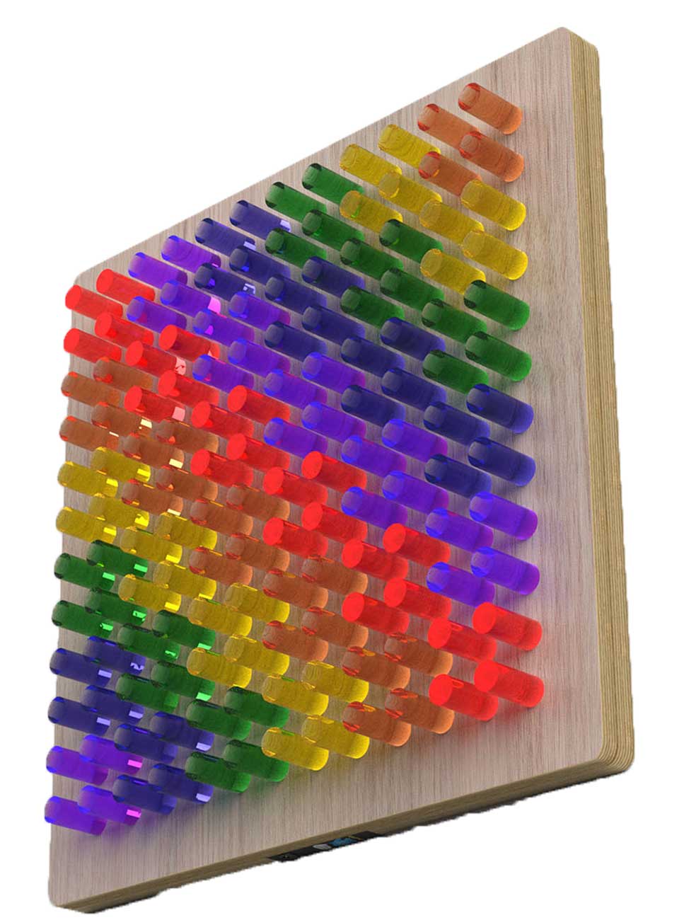 LiteZilla Mini 2.2' Wide x 2.2' Tall Interactive Art Wall in Maple Stained - LZ-MINI-LF - image 3