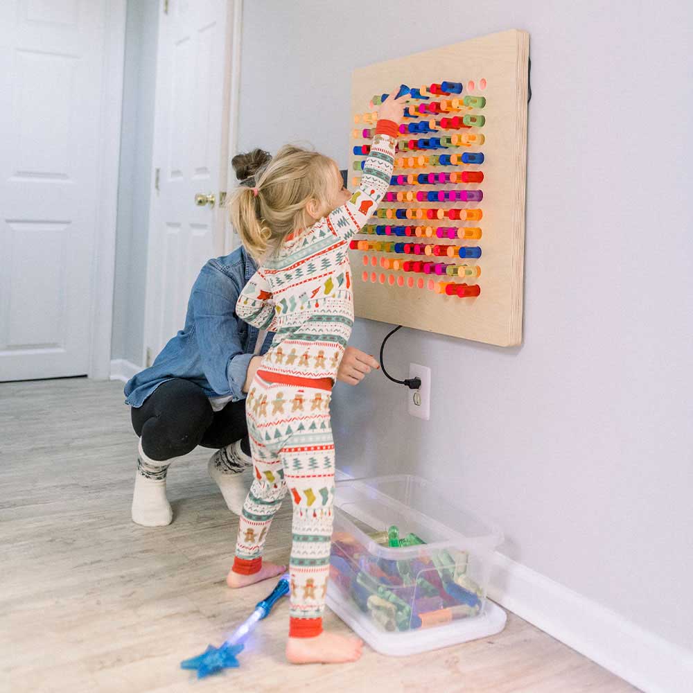 LiteZilla Mini 2.2' Wide x 2.2' Tall Interactive Art Wall in Maple Stained - LZ-MINI-LF - image 5