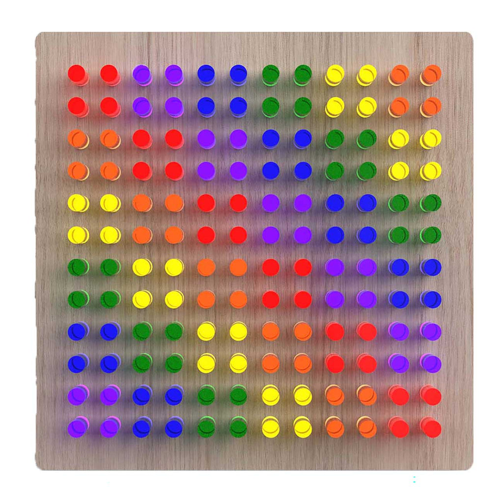 LiteZilla Mini 2.2' Wide x 2.2' Tall Interactive Art Wall in Maple Stained - LZ-MINI-LF - image 1