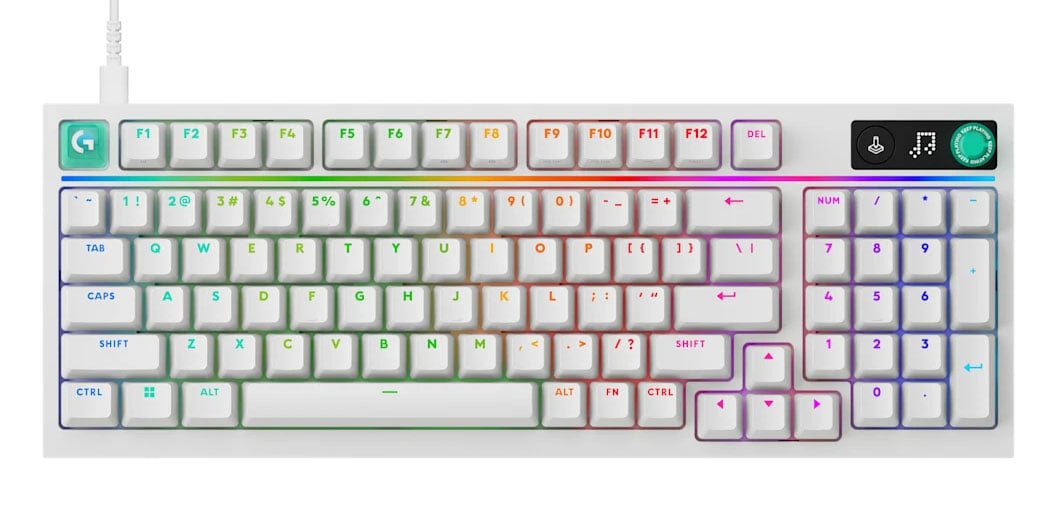 Logitech G316 X 98% Wired Linear Gaming Keyboard in White - 920-014239 - image 1