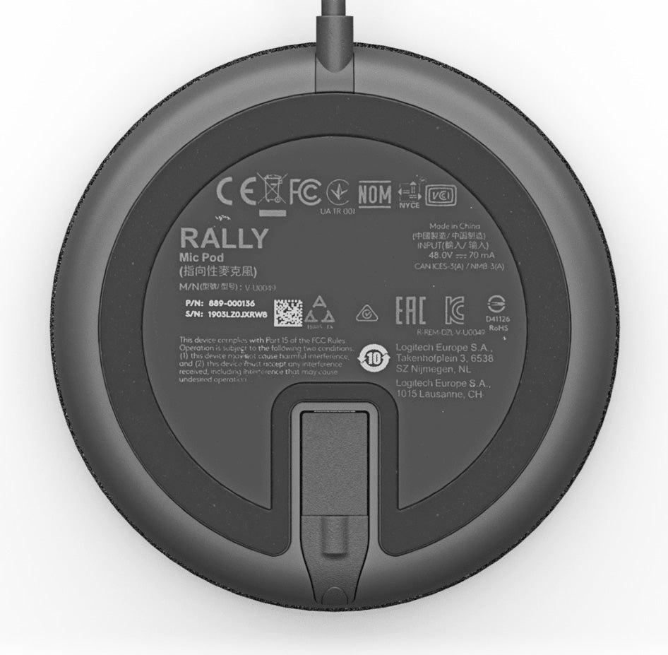 Logitech Microphone Rally Mic Pod in Graphite - 989-000430 - image 2