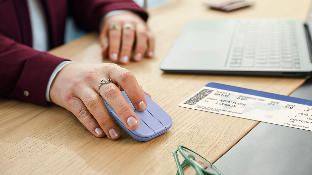Logitech Mobi Fold Ultra-Portable Wireless Mouse in Lilac - 910-007615 - image 6