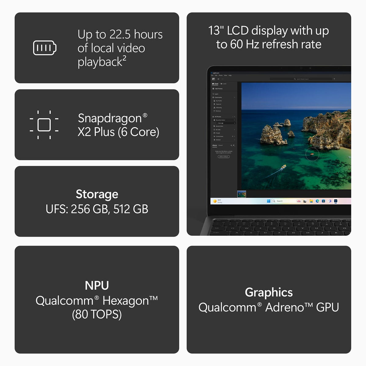 Microsoft Surface Laptop 13-inch Snapdragon X2 Plus (6 core) 16GB RAM 512GB SSD Windows 11 (2nd Edition)  - image 7