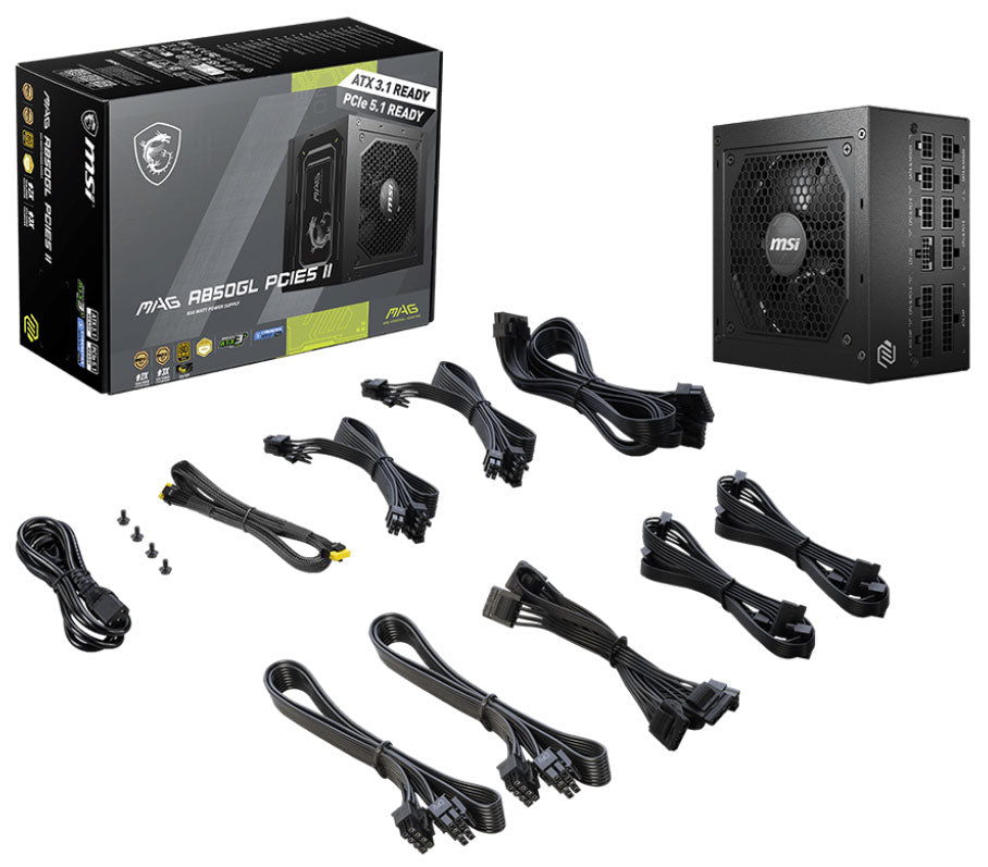 MSI MAG A850GL PCIE5 II Power Supply 850W with PCI-e 5.1 and ATX 3.1 - MAGA850GLPCIE5I - image 8