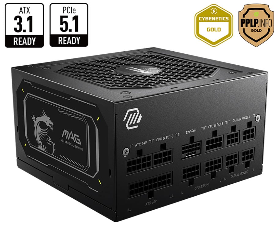MSI MAG A850GL PCIE5 II Power Supply 850W with PCI-e 5.1 and ATX 3.1 - MAGA850GLPCIE5I - image 4