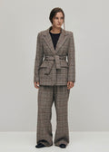 Nagano geruite bruine blazer