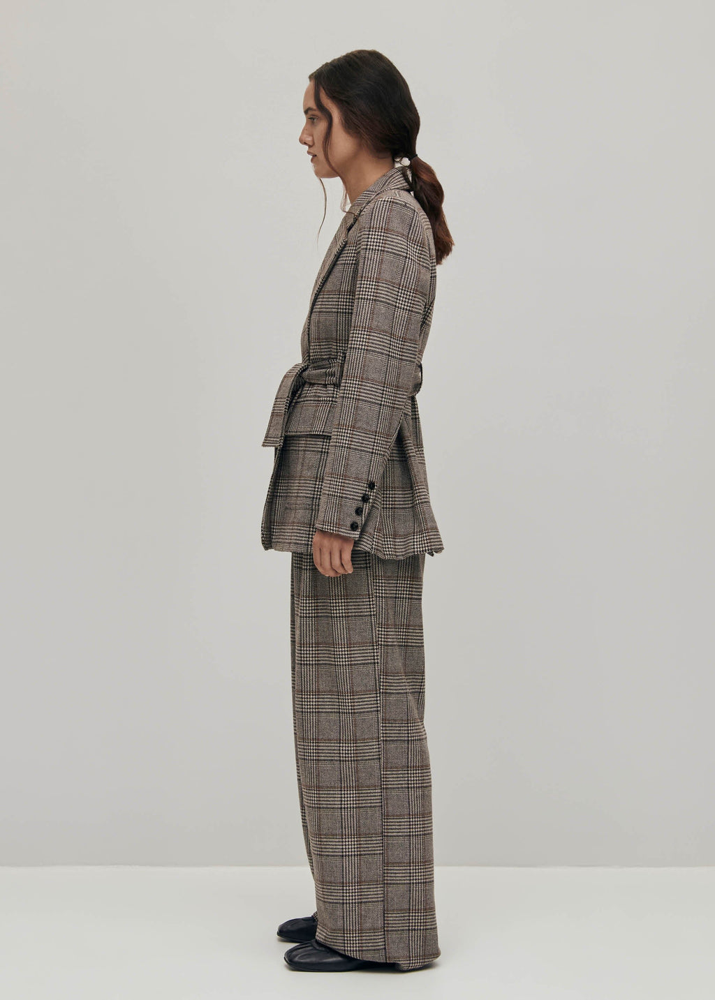 Nagano geruite bruine blazer