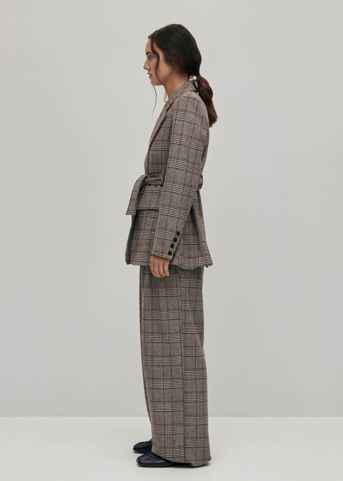 Nagano geruite bruine blazer