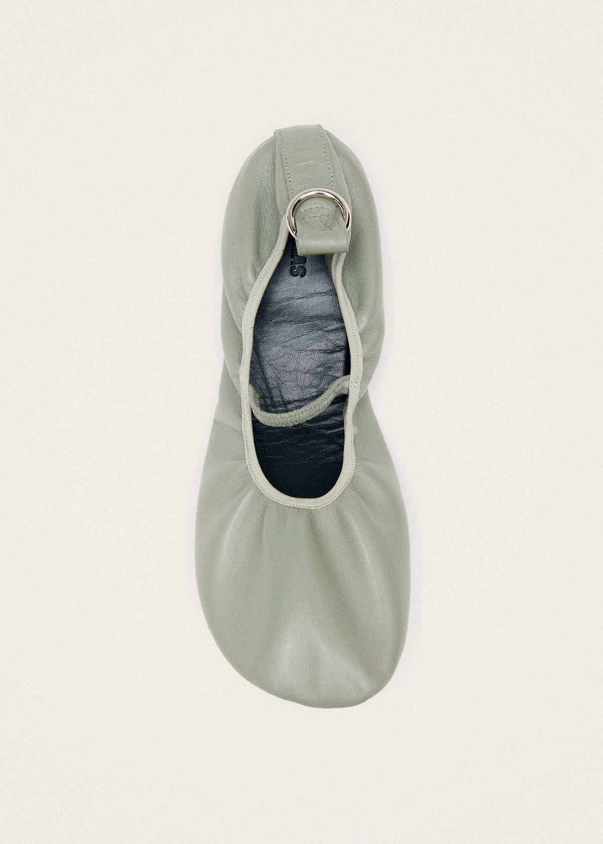 Naira Barfuß-Ballerinas aus grünem Leder