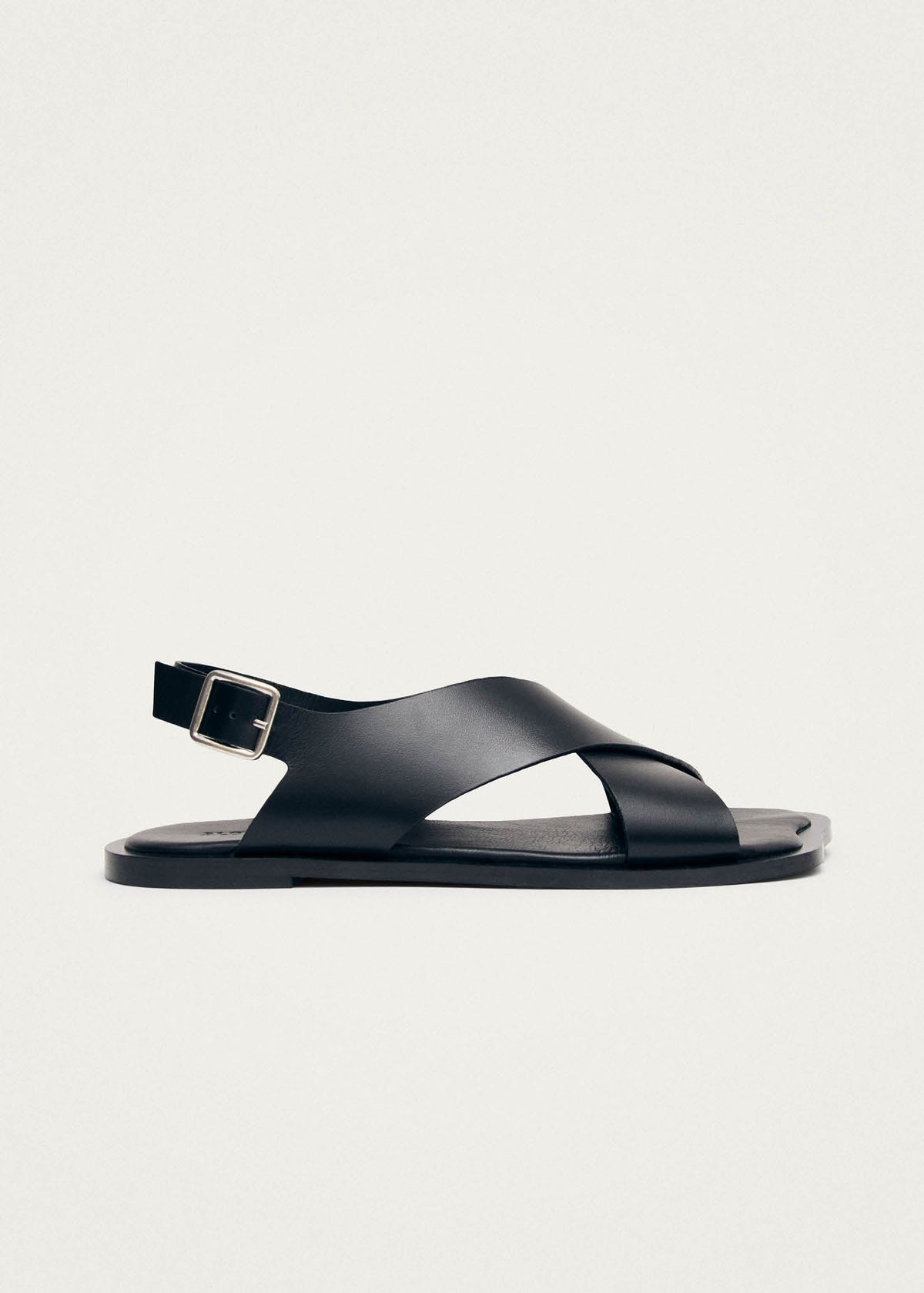 Nalu Schwarze Ledersandalen