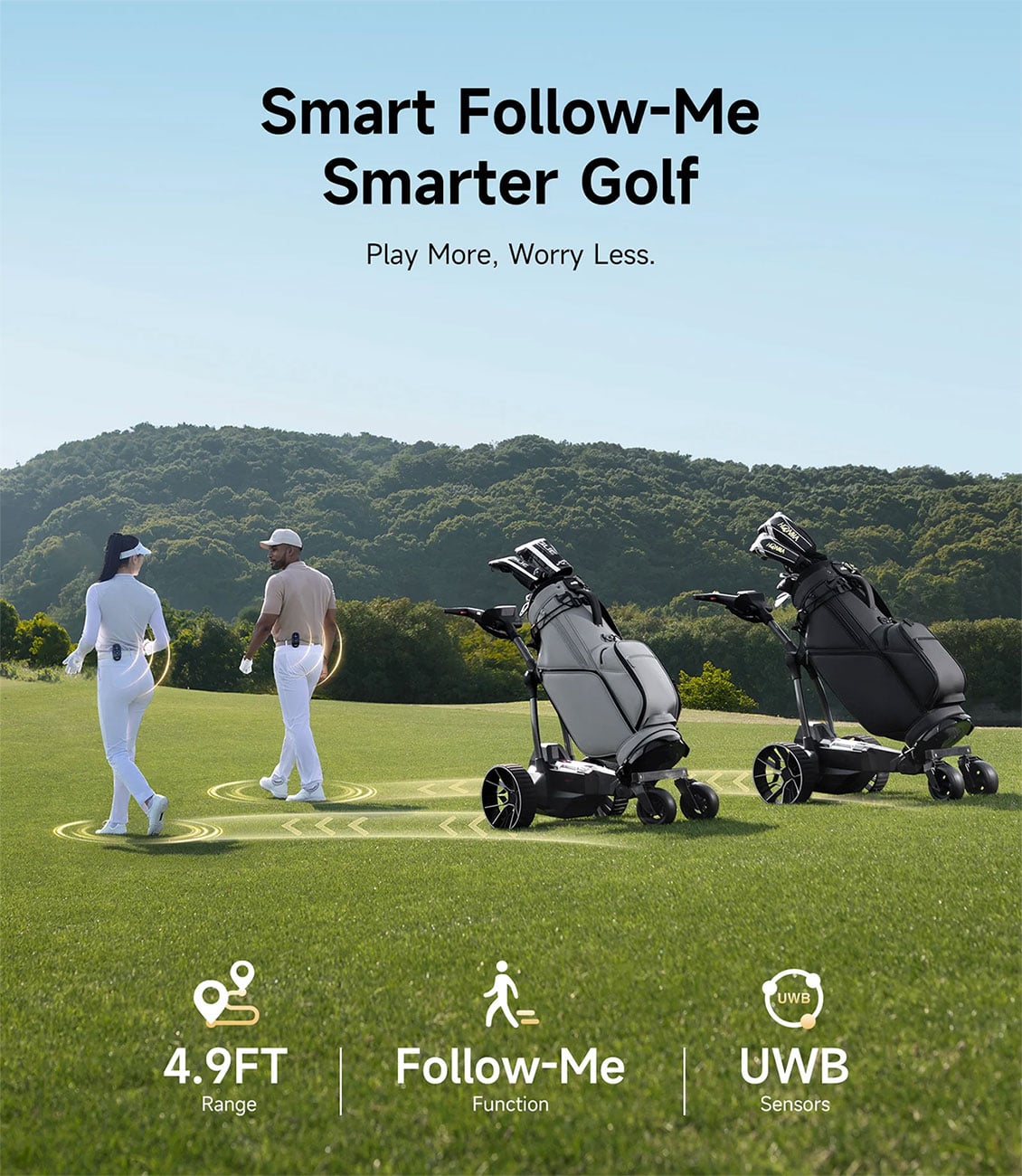 NAVEE Electric Golf Push Cart Birdie 3X in Black - BIRDIE 3X - image 9