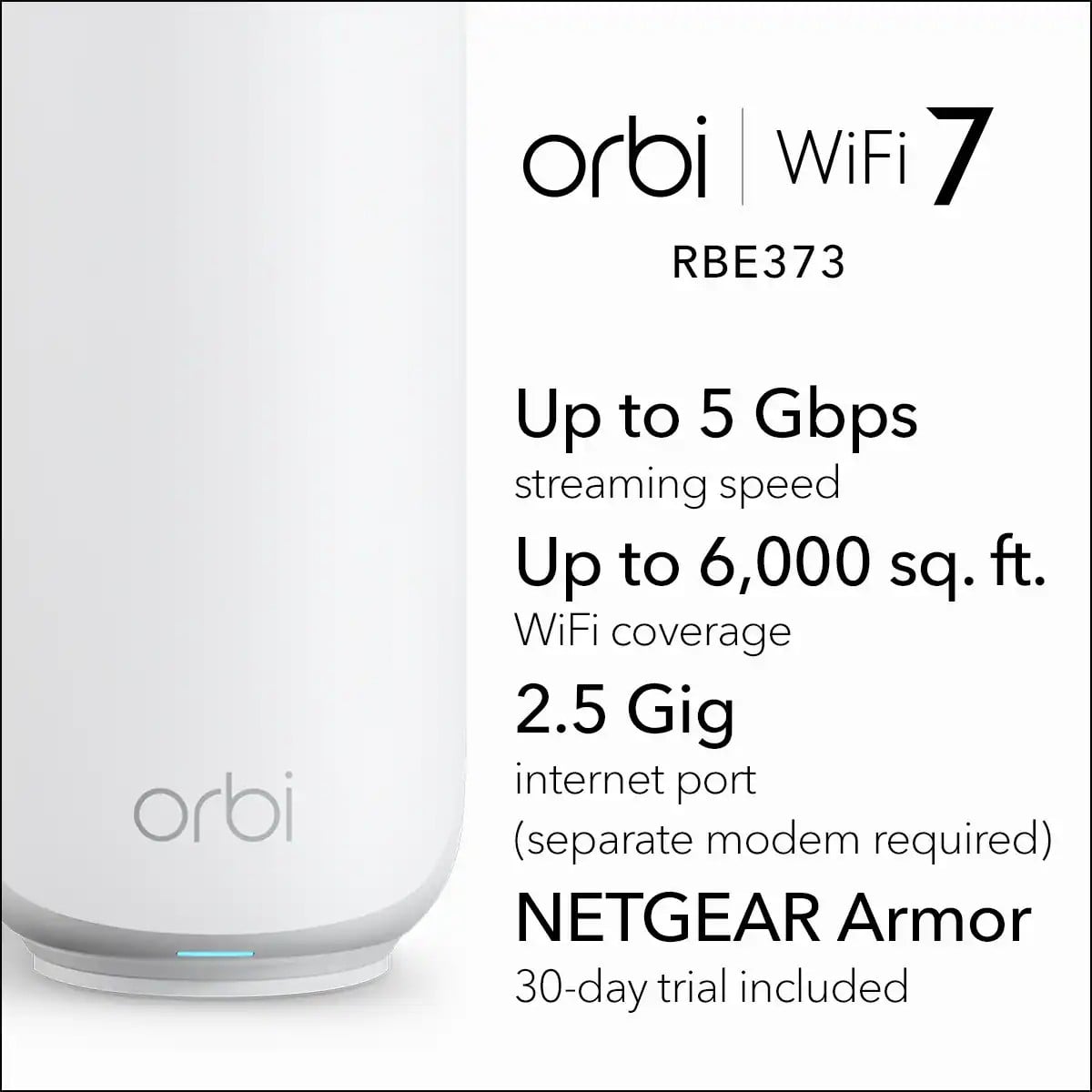 Netgear Orbi 370 Series Dual-Band WiFi 7 Mesh 3-Pack in Classic White - RBE373-100NAS - image 2
