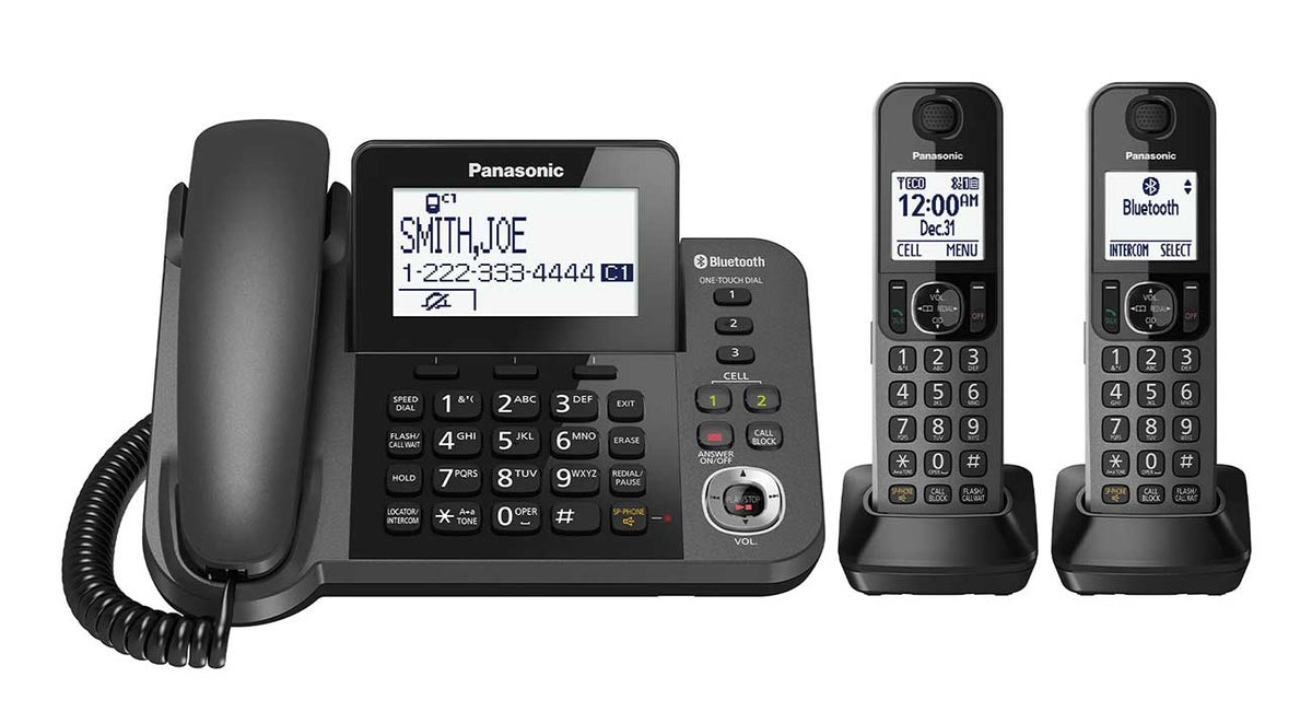 Panasonic 2 Plus 1 2-Line Bluetooth Corded/Cordless Phone System - KX-TG9582B - image 1