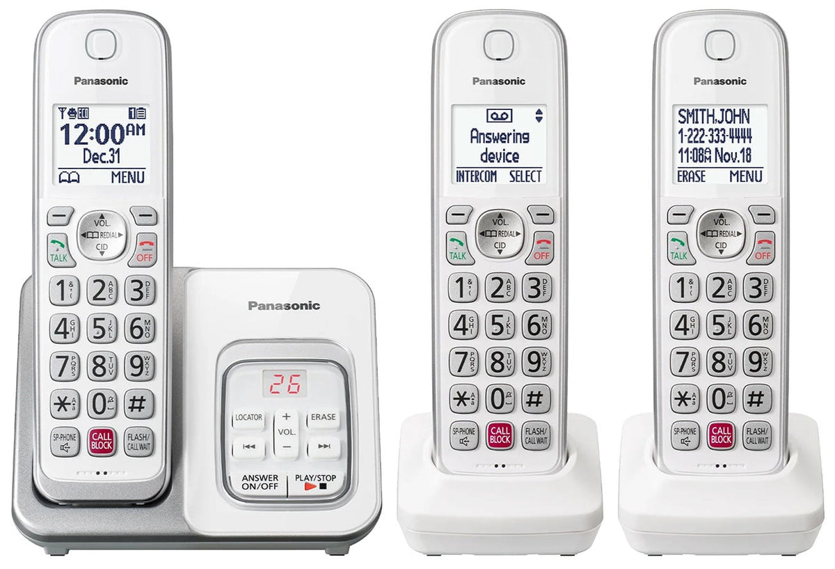 Panasonic Cordless Phone with 2 Handset in White - KX-TGD833W - image 1