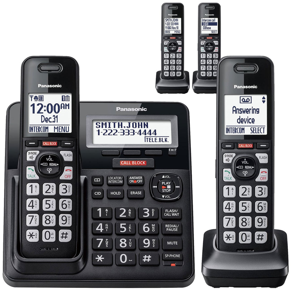 Panasonic KX-TGF944 Cordless Phone with 4 Handsets in Black - KX-TGF944B - image 1