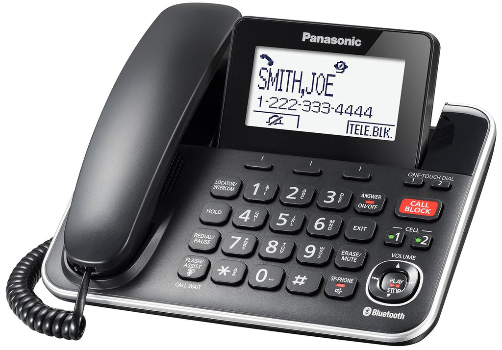 Panasonic KX-TGF882 Corded Phone with 2 Cordless Handsets in Black - KX-TGF882B - image 3