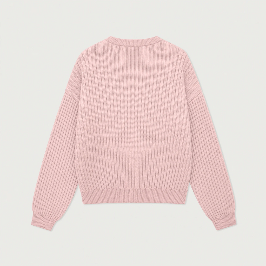 Ribbed Knit Sweater - Pink
