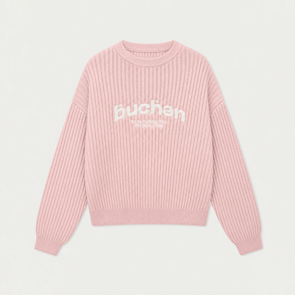 Ribbed Knit Sweater - Pink