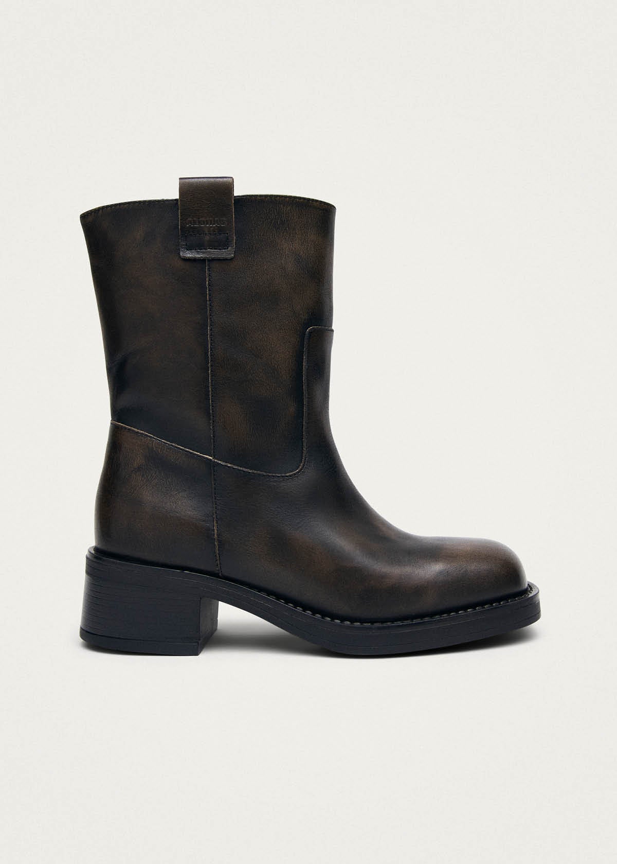 Rajan Vintage-Effekt Lederstiefel in Braun