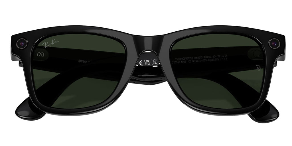 Ray-Ban Meta Wayfarer Sunglasses (Gen 2) 53mm in Shiny Black with Clear | Graphite Green Transition Lense - image 7