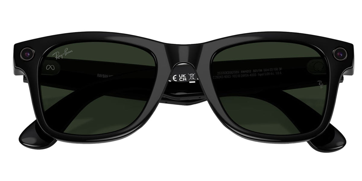 Ray-Ban Meta Wayfarer Sunglasses (Gen 2) 53mm in Shiny Black with Clear | Graphite Green Transition Lense - image 7
