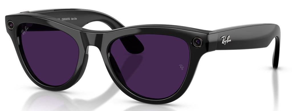Ray-Ban Meta Skyler Sunglasses (Gen 2) 52mm in Shiny Black with Clear|Amethyst Transition Lenses - RW4014 - image 1