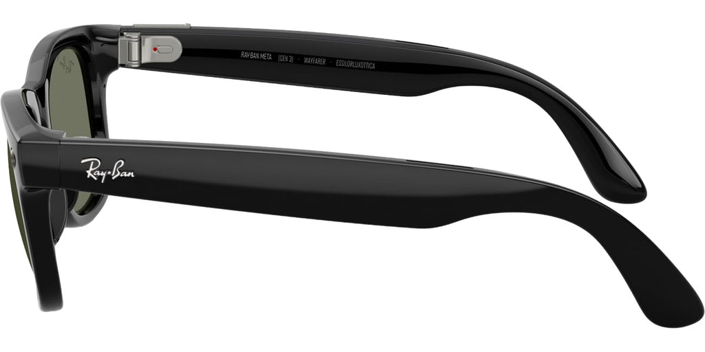 Ray-Ban Meta Wayfarer Sunglasses 53mm in Polished Black with Polarized G-15 Green Lenses - 0RW4011-601/9A - image 4