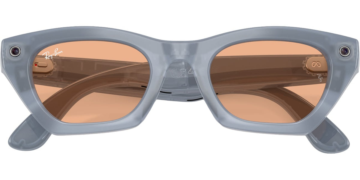 Ray-Ban Meta Zena Sunglasses (Gen 3) 49mm in Milky Grey Lilac with Clear | Copper Transition Lenses - 0RW - image 8