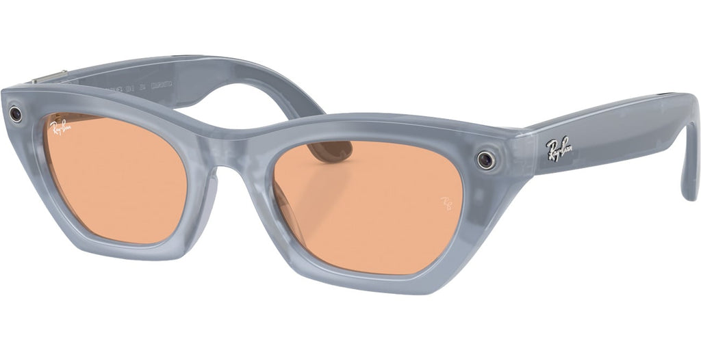 Ray-Ban Meta Zena Sunglasses (Gen 3) 49mm in Milky Grey Lilac with Clear | Copper Transition Lenses - 0RW - image 2