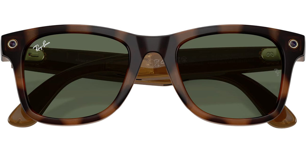 Ray-Ban Meta Wayfarer Sunglasses 53mm in Polished Havana with G-15 Green Lenses - 0RW4011-690571L - image 5