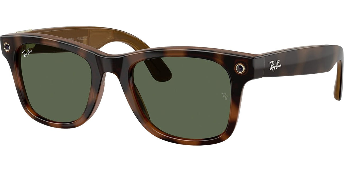 Ray-Ban Meta Wayfarer Sunglasses 53mm in Polished Havana with G-15 Green Lenses - 0RW4011-690571L - image 1