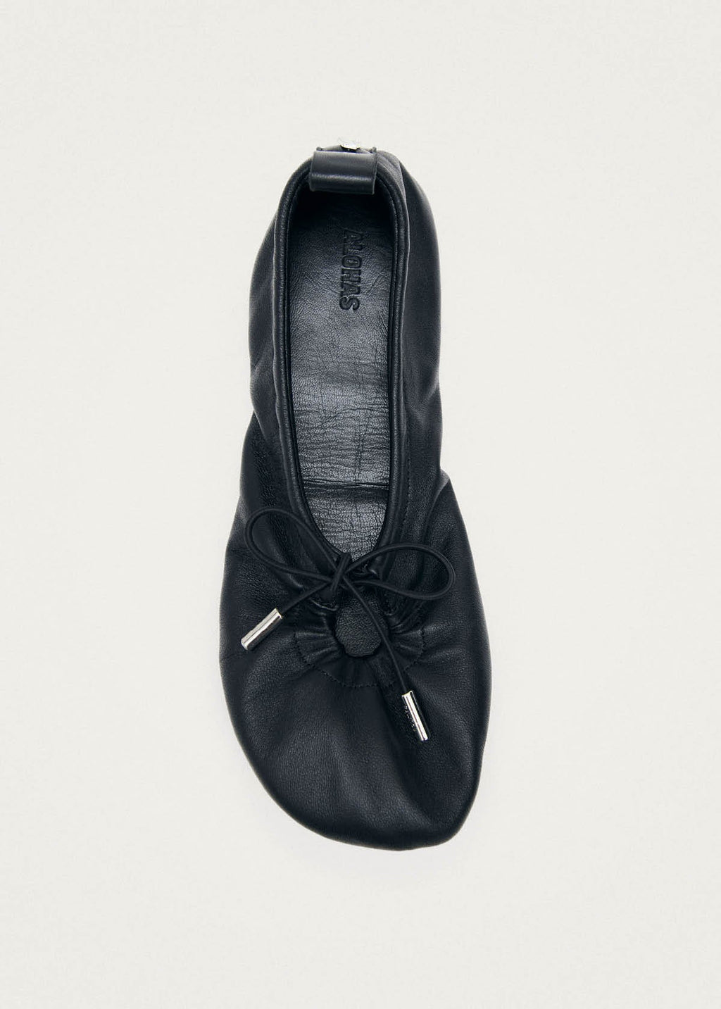 Rosalind Barefoot Ballerinas aus schwarzem Leder