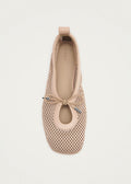 Rosalind Ballerinas aus beigem Netzstoff und Leder