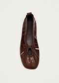 Rosalind lakleren ballerina's in bruin