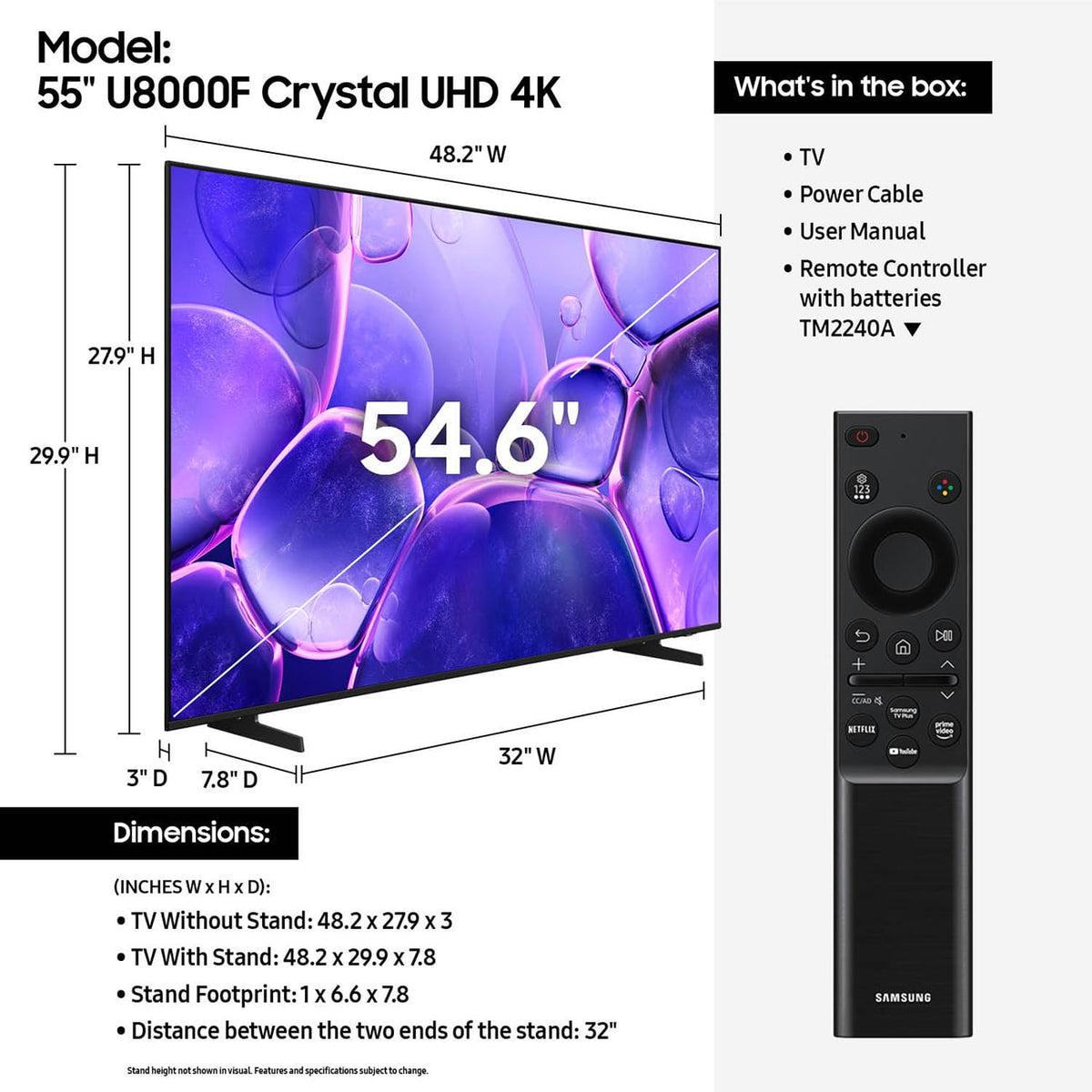 Samsung Crystal UHD U8000F 55-Inch 4K Smart TV in Black - UN55U8000FFXZA - image 5