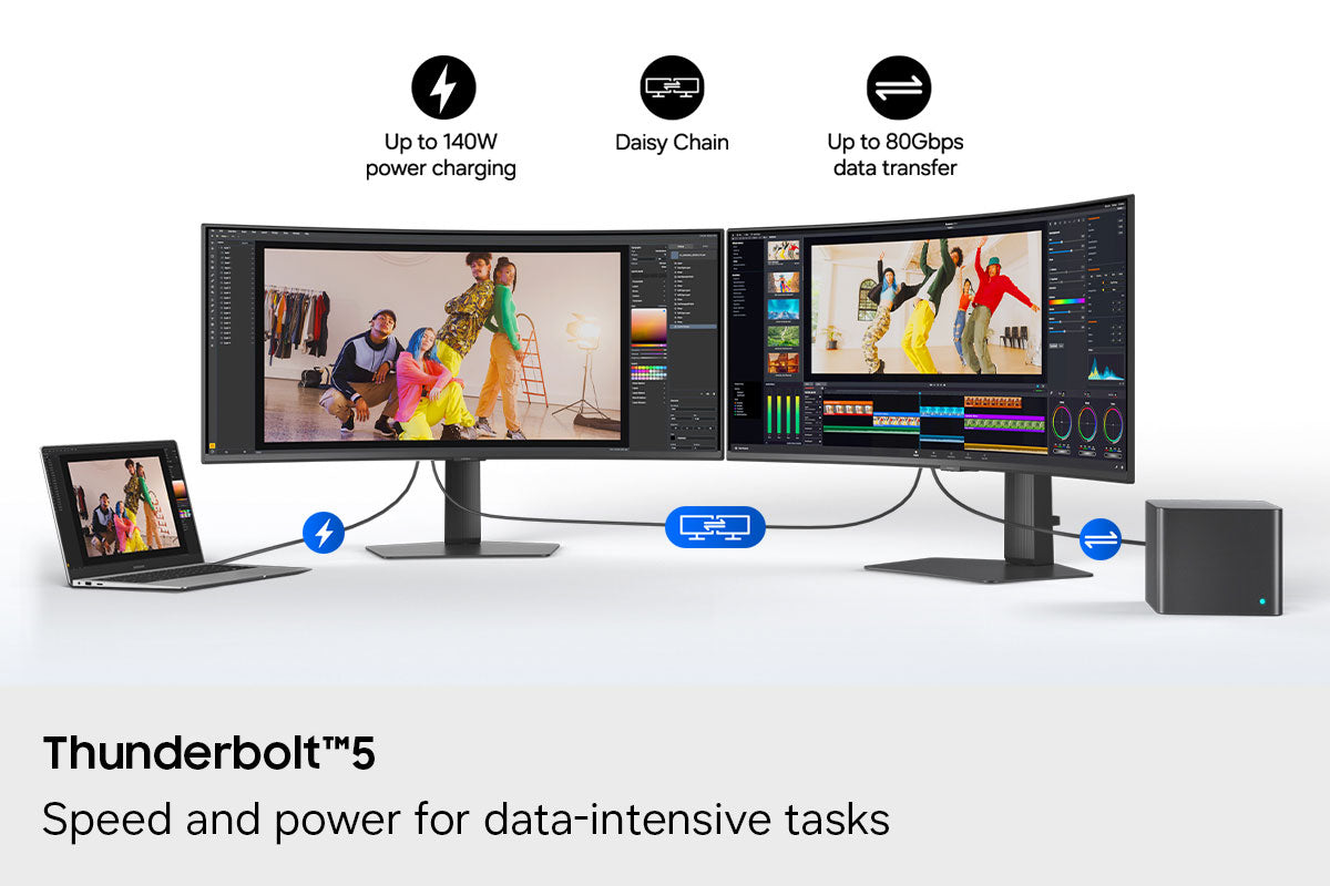Samsung ViewFinity S8 S85TH 40-Inch 5K2K 144Hz WUHD Curved Monitor with Thunderbolt 5 - LS40H850TANXZA - image 7