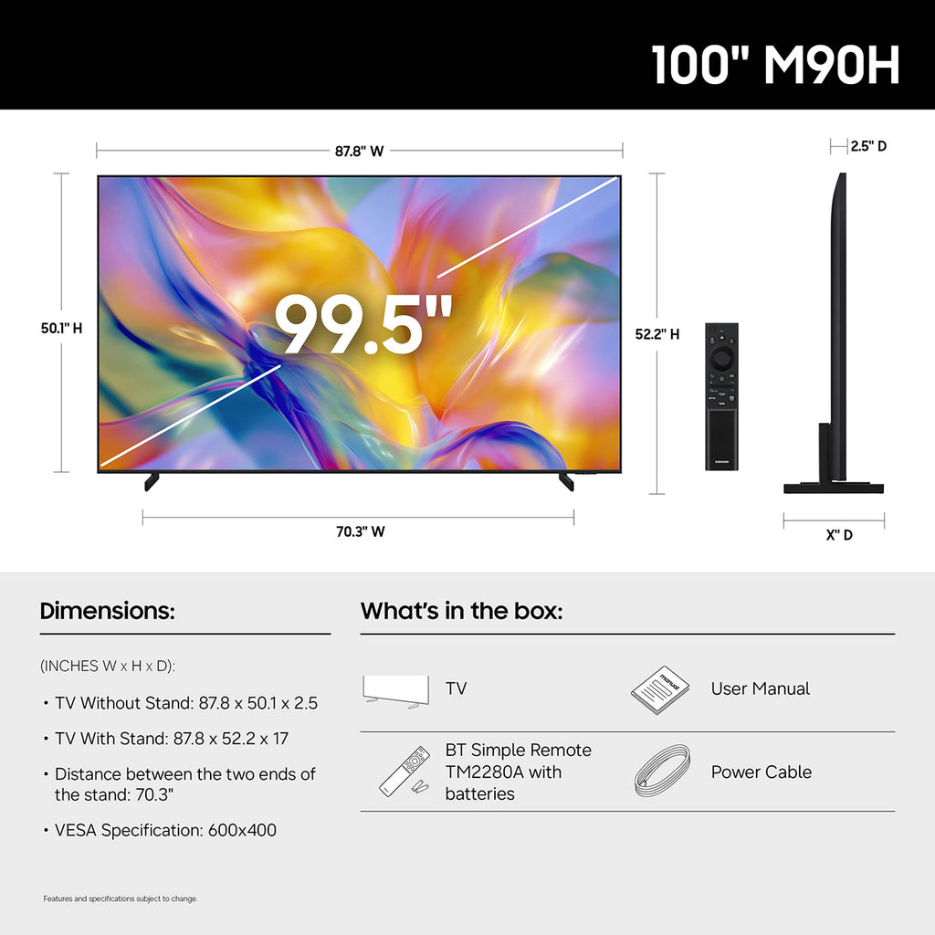 Samsung M90H Series 100-Inch Mini LED 4K Smart TV with Samsung Vision AI - UN100M90HFXZA - image 4