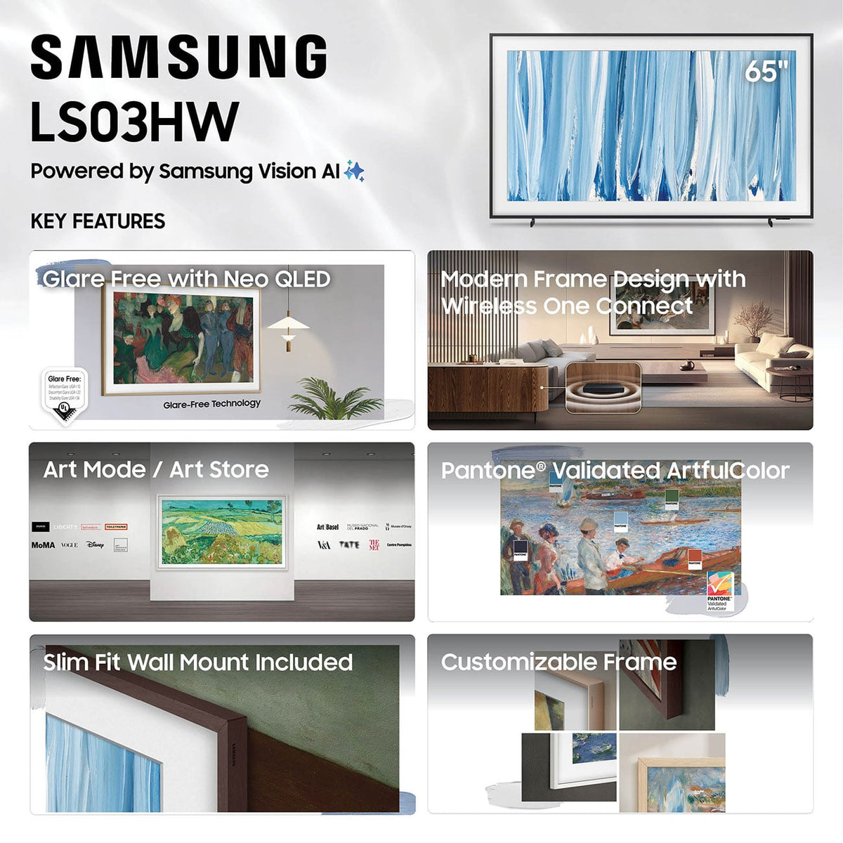 Samsung The Frame Pro Neo QLED 65-Inch 4K Smart TV with Samsung Vision AI - QN65LS03HWFXZA - image 6