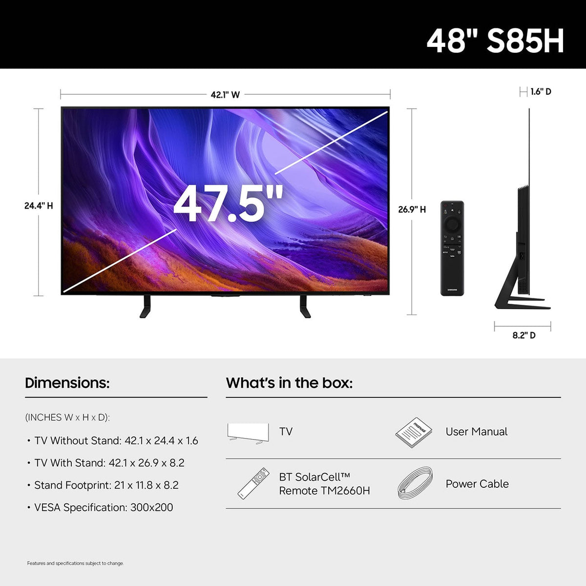 Samsung S85H OLED 48-Inch 4K Smart TV with Samsung Vision AI - QN48S85HAEXZA - image 6