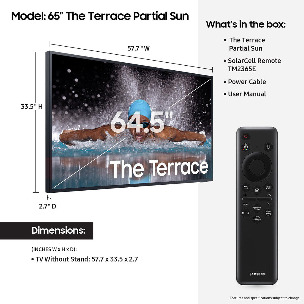 Samsung The Terrace LST7D Outdoor TV QLED 65-Inch Partial Sun 4K Smart in Black - QN65LST7DAFXZA - image 6