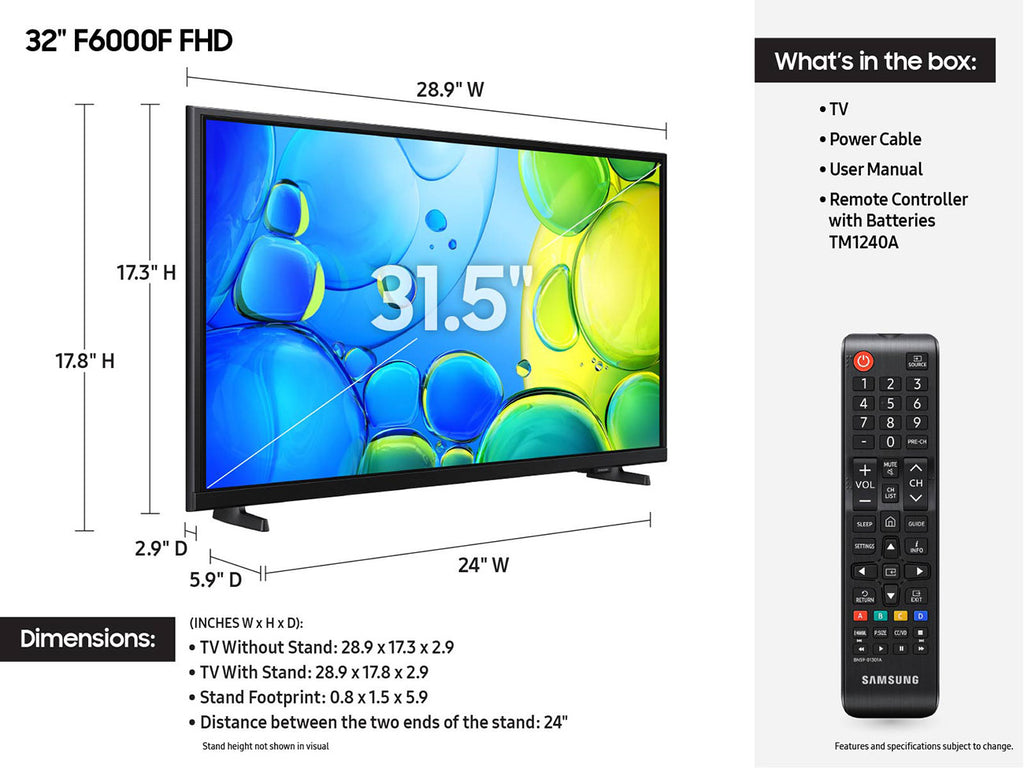 Samsung F6000F LED TV 32-Inch FHD 1080p Smart in Black - UN32F6000FFXZA - image 6