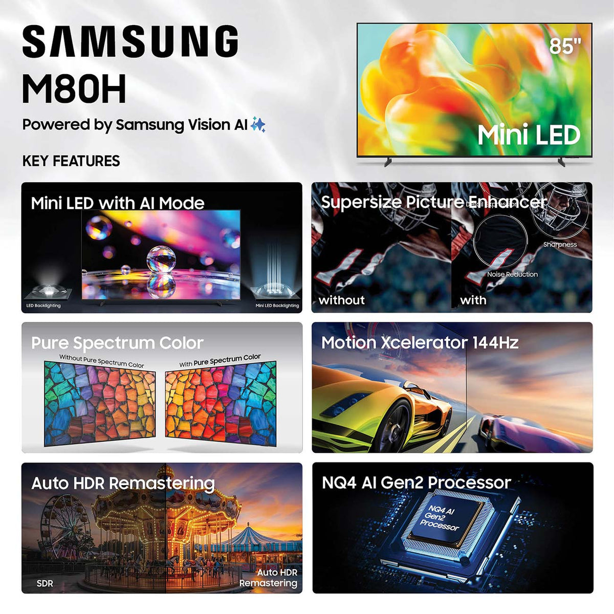 Samsung M80H Mini LED 4K UHD Smart TV 85-Inch with Samsung Vision AI - UN85M80HAFXZA - image 6